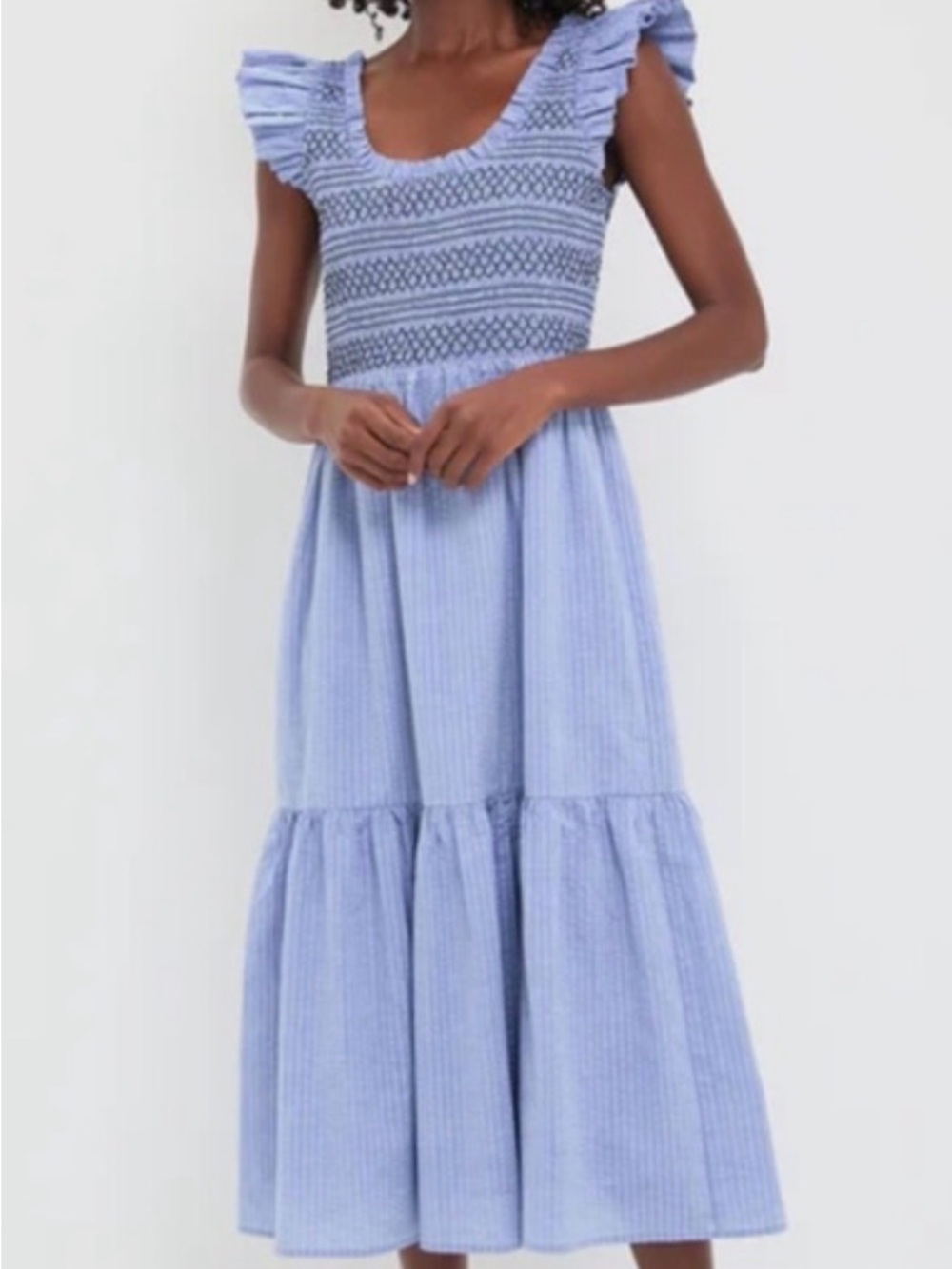 Pomander Place Blue Seersucker Dress